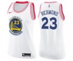 Women's Golden State Warriors #23 Mitch Richmond Swingman White Pink Fashion Basketball Jersey