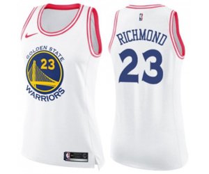 Women\'s Golden State Warriors #23 Mitch Richmond Swingman White Pink Fashion Basketball Jersey