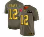 New England Patriots #12 Tom Brady Limited Olive Gold 2019 Salute to Service Football Jersey