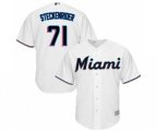 Miami Marlins Drew Steckenrider Replica White Home Cool Base Baseball Player Jersey