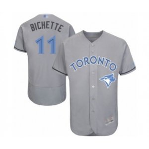 Toronto Blue Jays #11 Bo Bichette Authentic Gray 2016 Father\'s Day Fashion Flex Base Baseball Player Jersey