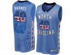 2016 US Flag Fashion 2016 Men's North Carolina Tar Heels Harrison Barnes #40 College Basketball Jersey - Blue