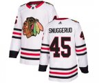 Chicago Blackhawks #45 Luc Snuggerud Authentic White Away NHL Jersey