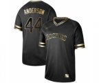 Colorado Rockies #44 Tyler Anderson Authentic Black Gold Fashion Baseball Jersey