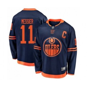 Edmonton Oilers #11 Mark Messier Authentic Navy Blue Alternate Fanatics Branded Breakaway Hockey Jersey