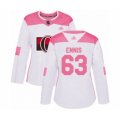 Women Ottawa Senators #63 Tyler Ennis Authentic White Pink Fashion Hockey Jersey