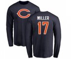 Chicago Bears #17 Anthony Miller Navy Blue Name & Number Logo Long Sleeve T-Shirt