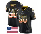 Pittsburgh Steelers #90 T. J. Watt Limited Black Rush USA Flag NFL Jersey