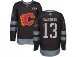 Calgary Flames #13 Johnny Gaudreau Black 1917-2017 100th Anniversary Stitched NHL Jersey