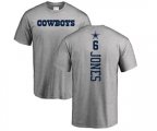 Dallas Cowboys #6 Chris Jones Ash Backer T-Shirt