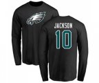 Philadelphia Eagles #10 DeSean Jackson Black Name & Number Logo Long Sleeve T-Shirt