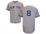 New York Yankees #8 Yogi Berra Grey Flexbase Authentic Collection MLB Jersey