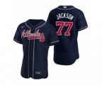 Atlanta Braves #77 Luke Jackson Nike Navy Authentic 2020 Alternate Jersey
