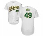 Oakland Athletics Skye Bolt White Home Flex Base Authentic Collection Baseball Player Jersey
