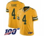 Green Bay Packers #4 Brett Favre Limited Gold Rush Vapor Untouchable 100th Season Football Jersey