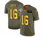 Los Angeles Rams #16 Jared Goff Limited Olive Gold 2019 Salute to Service Football Jersey