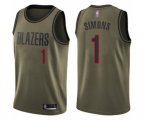 Portland Trail Blazers #1 Anfernee Simons Swingman Green Salute to Service Basketball Jersey