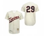 Minnesota Twins #29 Rod Carew Authentic Cream Black Strip Throwback Baseball Jersey