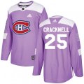 Montreal Canadiens #25 Adam Cracknell Authentic Purple Fights Cancer Practice NHL Jersey