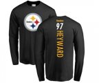 Pittsburgh Steelers #97 Cameron Heyward Black Backer Long Sleeve T-Shirt