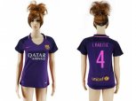 Women Barcelona #4 I.Rakitic Away Soccer Club Jersey
