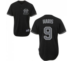 New York Yankees #9 Roger Maris Replica Black Fashion Baseball Jersey