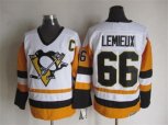 Pittsburgh Penguins #66 Mario Lemieux Throwback white-yellow jerseys