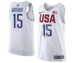 Nike Team USA #15 Carmelo Anthony Swingman White 2016 Olympic Basketball Jersey