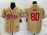San Francisco 49ers #80 Jerry Rice Gold Stitched Cool Base Nike Baseball Jersey