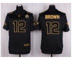 Arizona Cardinals #12 John Brown Black Pro Line Gold Collection Jersey[Elite]