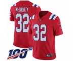 New England Patriots #32 Devin McCourty Red Alternate Vapor Untouchable Limited Player 100th Season Football Jersey