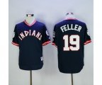 Cleveland Indians #19 Bob Feller Majestic Navy Authentic 1976 Turn Back the Clock Player Jersey