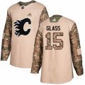 Calgary Flames #15 Tanner Glass Authentic Camo Veterans Day Practice NHL Jersey