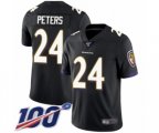 Baltimore Ravens #24 Marcus Peters Black Alternate Vapor Untouchable Limited Player 100th Season Football Jersey