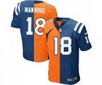 Indianapolis Colts #18 Peyton Manning Elite Royal Blue Orange Split Fashion Football Jersey