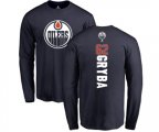 Edmonton Oilers #62 Eric Gryba Navy Blue Backer Long Sleeve T-Shirt
