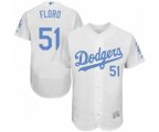 Los Angeles Dodgers Dylan Floro Authentic White 2016 Father's Day Fashion Flex Base Baseball Player Jersey
