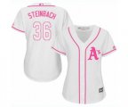 Women's Oakland Athletics #36 Terry Steinbach Replica White Fashion Cool Base Baseball Jersey