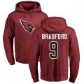 Arizona Cardinals #9 Sam Bradford Maroon Name & Number Logo Pullover Hoodie