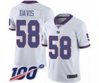 New York Giants #58 Tae Davis Limited White Rush Vapor Untouchable 100th Season Football Jersey