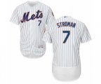 New York Mets #7 Marcus Stroman White Home Flex Base Authentic Collection Baseball Jersey