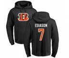 Cincinnati Bengals #7 Boomer Esiason Black Name & Number LogoPullover Hoodie