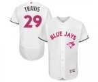 Toronto Blue Jays #29 Devon Travis Authentic White 2016 Mother's Day Fashion Flex Base Baseball Jersey