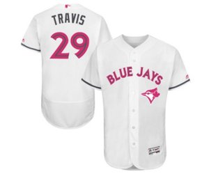 Toronto Blue Jays #29 Devon Travis Authentic White 2016 Mother\'s Day Fashion Flex Base Baseball Jersey