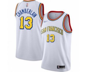 Golden State Warriors #13 Wilt Chamberlain Authentic White Hardwood Classics Basketball Jersey - San Francisco Classic Edition