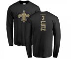 New Orleans Saints #3 Wil Lutz Black Backer Long Sleeve T-Shirt