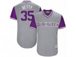 Colorado Rockies #35 Chad Bettis Betty Authentic Gray 2017 Players Weekend MLB Jersey