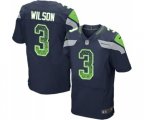 Seattle Seahawks #3 Russell Wilson Elite Navy Blue Home Drift Fashion Football Jersey