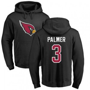 Arizona Cardinals #3 Carson Palmer Black Name & Number Logo Pullover Hoodie