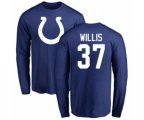 Indianapolis Colts #37 Khari Willis Royal Blue Name & Number Logo Long Sleeve T-Shirt